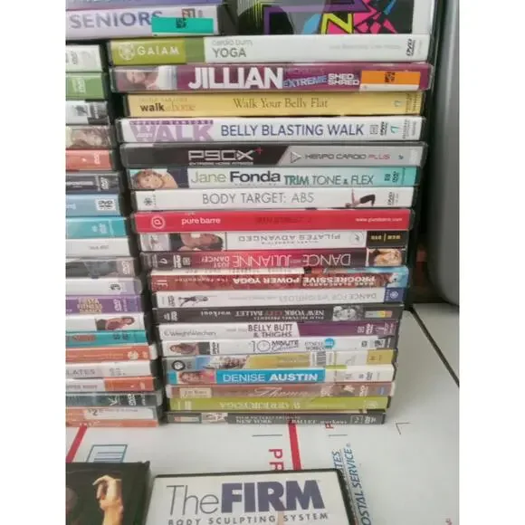 Lot Of 46 Ulimate Workout Lot Of Dvds Pilates Yoga Abs Core + More!~ Trl4#193